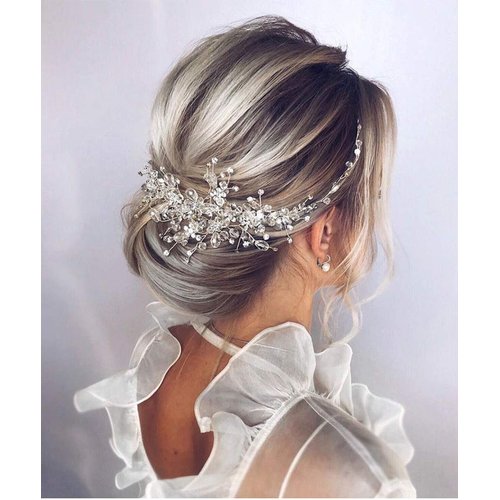 Denifery Crystal Bridal Hair Piece Bridal Hair Accessories Bridal Hair Comb Wedding Headpiece Wedding Hair Piece Wedding Hair Accessories (Gold)