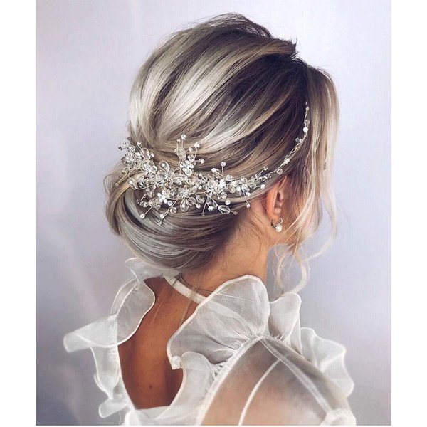 Denifery Crystal Bridal Hair Piece Bridal Hair Accessories Bridal Hair Comb Wedding Headpiece Wedding Hair Piece Wedding Hair Accessories (Gold)
