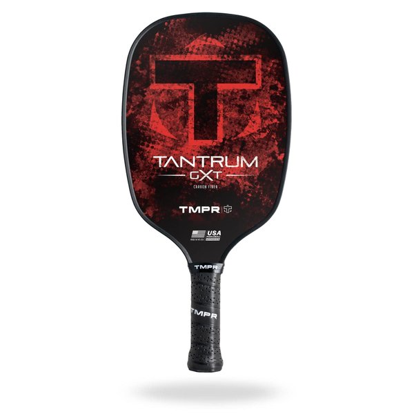 TMPR Sports Tantrum GXT - Pickleball Paddle, Red, Medium Weight (7.9-8.0 oz)