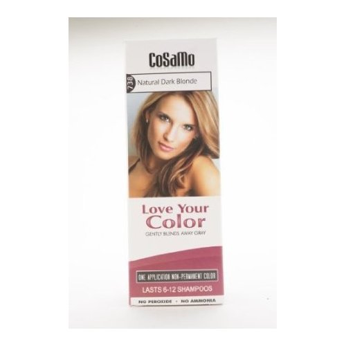 Cosamo Love Your Color Hair Color 738 Natural Dark Blonde (Pack of 3)