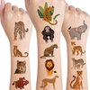 12 Sheets Jungle Animal Temporary Tattoos for Kids, Cheetah Birthday Party Supplies Jungle Theme Party Favors Gifts Safari Birthday Decorations Fake Tattoos Stickers Jungle Themed Goody Bag Stuffers