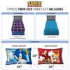 Franco Kids Bedding Super Soft Microfiber Sheet Set, Twin, Sonic The Hedgehog, Anime