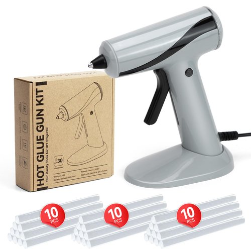 SHJADE Hot Glue Gun, Fast Preheating Hot Melt Glue Gun, Stand-Up Magnetic Mini Glue Gun Kit with 30 Glue Sticks for Kids DIY School Craft Projects and Quick Home Repairs