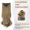 KooKaStyle Clip in Hair Extensions Thick Long Straight Hair Extensions Upgrade Soft Lace Weft Lightweight 7PCS Layered Hair Extensions Dark Ash Blonde 20Inch for Women