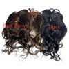 AYunhe Curly Wavy Human Hair Topper for Women Clip in Human Hairpieces with 3D Bangs Fringe Hair Extensions 35cm Mid Part Hair Toupee (1B)