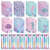 Ireer 48 Pieces Mermaid Party Favors 24 Mini Mermaid Spiral Notebooks and 24 Mermaid Tail Pens Ocean School Stationery Set Class Reward Gift Prizes Under The Sea Birthday Party Gifts for Boys Girls