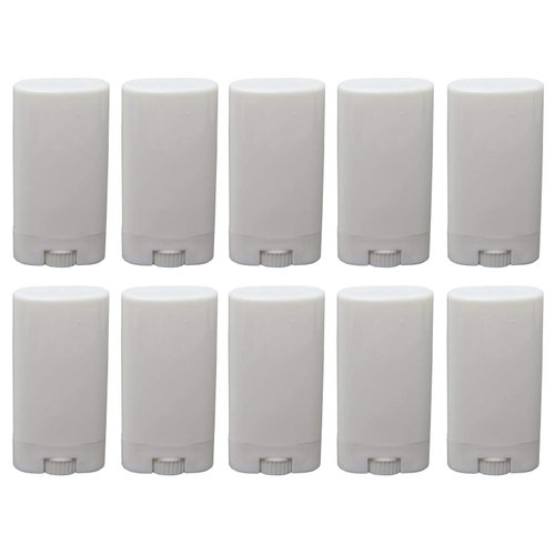 10pcs Empty Oval White Containers Small Sample Tubes Plastic Lip Balm Tubes Lipstick Tube 15ml/5ml (15ml)