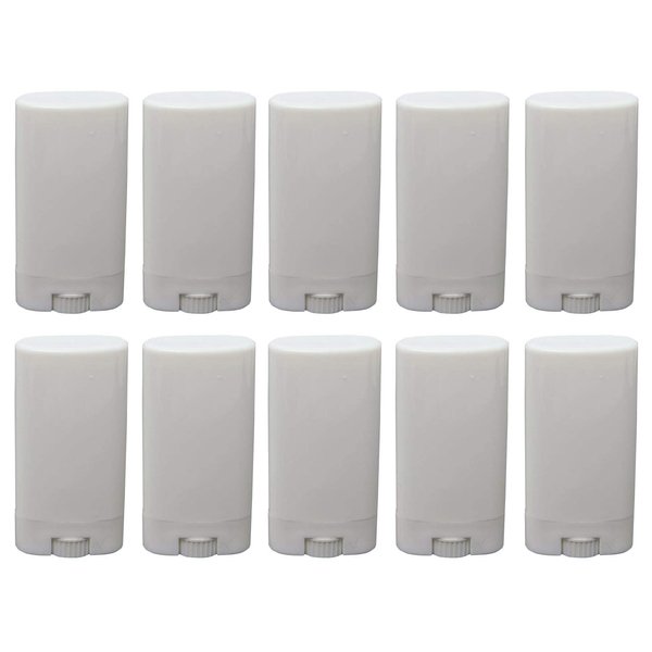 10pcs Empty Oval White Containers Small Sample Tubes Plastic Lip Balm Tubes Lipstick Tube 15ml/5ml (15ml)