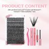 Lash Extension Kit DIY Lash Clusters Eyelash Extension Kit 9-16mm Individual 280pcs Lashes Kit with Lash Bond and Seal Lash Tweezers for Self Use (40D, 0.07D, 9-16mm, Kit) (PINK)