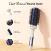 AIMIKE Round Brush for Blow Out - Medium Nano Ionic Tech Round Brush, Ceramic Round Brush for Blow Drying, Styling and Boost Volume, Natural Wood Round Hair Brush, One Piece Design - 1.7 Inch/43mm