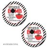 Hot Chocolate Bomb Red Mug With Striped Border All-Occasion Hot Cocoa Bomb Packaging Sticker Labels, 40 2" Circle Stickers by AmandaCreation