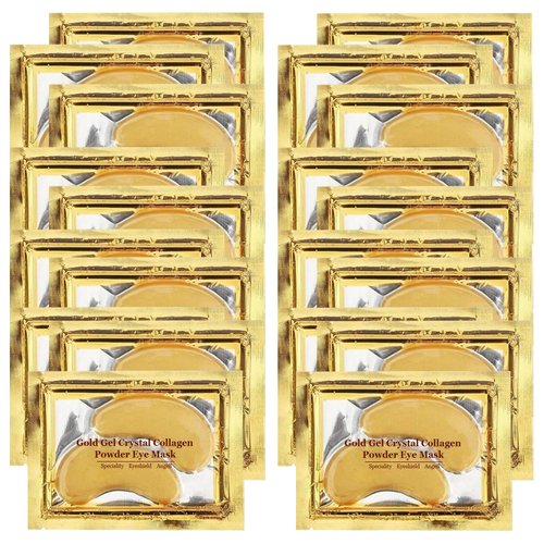 Cosmo Nook Under Eye Patches (20 Pairs) - Golden Eye Mask with Amino Acid & Collagen, Cooling Eye Care for Wrinkles, Puffy Eyes & Dark Circles, Skincare Treatment for Men & Women