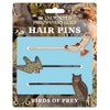 Birds of Prey 3 Hair Pins Set - Red-tailed Hawk, Peregrine Falcon, and Great horned Owl