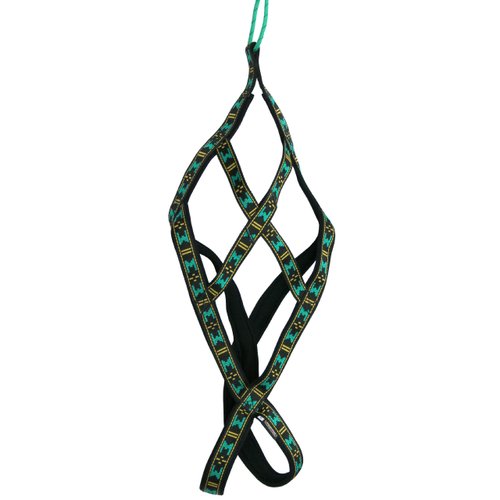 Weight Pulling Sledding Dog Harness X-Back Style Medium, Black/Green, 19.5" Neck Circumference