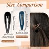 80 Pcs 2.7" Big Metal No Slip Snap Hair Barrettes and Pins for Women, Girls, and Teens - Hair Accessories Gift Set (Black, Brown)