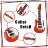 Guitar Cake Toppers Music Theme Birthday Cake Toppers Electric Guitar Model Rock And RollCake Decorations For Rockstar Theme Party Guitar Party Bass Party Supplies (Red)