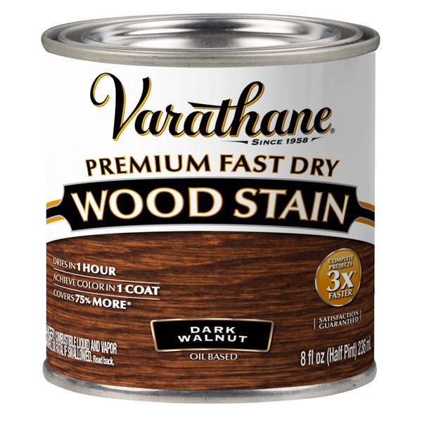 Varathane 262025 Varathane-262025 Premium Fast Dry Wood Stain, Half Pint, Dark Walnut