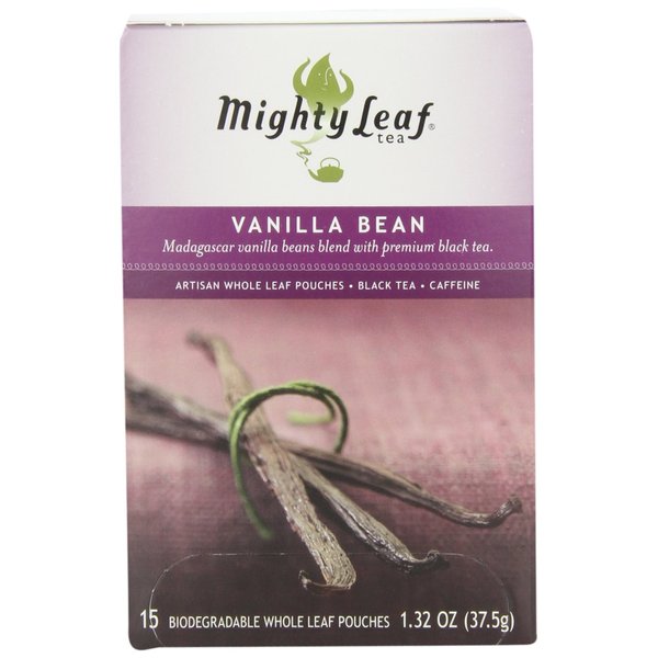 Mighty Leaf Black Tea, Vanilla Bean, 15 Pouches (Pack of 3)