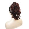 Wiginway Hairpieces Messy Style Ponytail Hair Extension Handmade Braid Synthetic Hair-Piece with Jaw Claw Clip (Dark red with Highlights)