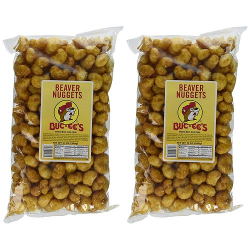 Buc-ee's Famous Beaver Nuggets Sweet Corn Puff Snacks, 13 Ounces (Pack of Two 13 Ounce Bags - 26 Ounces Total))