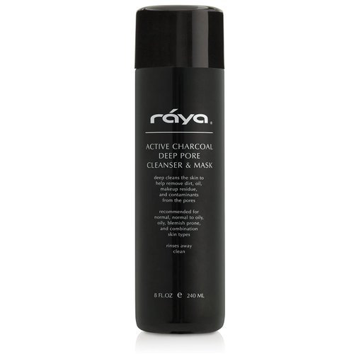 Raya Active Charcoal Deep Pore Facial Cleanser and Mask (121) | Deep Pore Cleansing Fluid for Combination, Oily, and Blemished Skin | Can Be Used as a Deep Pore Detox Mask for Combination Skin