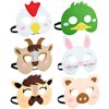 BLUE PANDA 12 Pack Felt Farm Animal Masks for Kids, Jungle Safari Party Favors for Birthday (7x7.2 in)