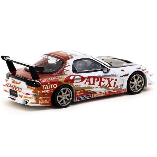 RX-7 FD Stage-D A'PEXi RHD (Right Hand Drive) White with Graphics Global64 Series 1/64 Diecast Model by Tarmac Works T64G-022-AP2