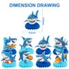8Pcs Shark Birthday Party supplies set Honeycomb Centerpieces Double Sided Table Topper for Boy Shark Party Decorations (Shark)