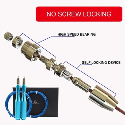 Speed Jump Rope–Speed Rope for CrossFit, Boxing, MMA and Exercise Training–Cable Jump Rope Self-Locking–Wire Jump Rope Adjustable up to 14 inches–Fast Jump Rope with Anti Slip Aluminium Handle (Blue)