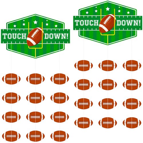 2 Pcs Football Sports Party Decorations Football Party Supplies Hanging Football Decor for Football Fans Club Bars Home Birthday Party Decor
