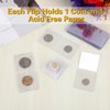 200-Pack 2 x 2 Inch Double-Pocket-Coin-Flips - Coin Pocket Holders, Unplasticized Coin Sleeves, Vinyl Coin Collection Holder for Long Term Coin Storage, Safety Coin Flips, Vinyl Coin Flips