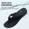 MEGNYA Comfortable Orthopeic Flip Flops for Women, Best Plantar Fasciitis Sandals for Flat Feet with Arch Support, Thong Sandals for walking Beach black Black Size 8