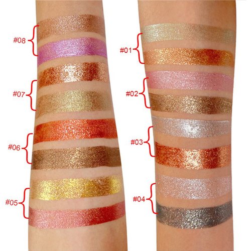 Joyeee Liquid Eyeshadow, 8 Colours Liquid Glitter Eyeshadow Make Up Set Waterproof Long Lasting Quick Drying Eye Shadow Eye Makeup Kit for Birthday Halloween Xmas Party Wedding Festival