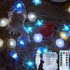 Ocean Themed Marine Life Lights,Beach Sea String Lights, Beach Aquarium Décor Sea Turtle Seahorse Starfish Giant Clam String Lights, Battery or USB powered,10ft 30 LEDs Themed Marine Life Lights (B)