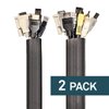 UT Wire UTW-FCW8-BK 8-Feet Expandable Flexi Cable Wrap, Black | 2 Pack