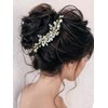 Yean Crystal Bride Wedding Hair Comb Gold Rhinestones Bridal Hair Piece Accessories for Women and Girls