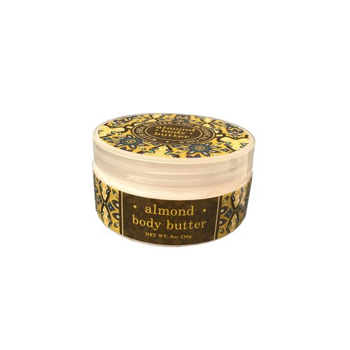 Greenwich Bay Trading Company Botanic Body Butter with Shea Butter and Cocoa Butter, Almond Scent, 8oz Tub