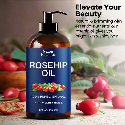 Rosehip Oil for Face 8 fl oz - Gua Sha Oil - Facial Oil for Gua Sha Massage - Rose Hip Oil - Rosehip Seed Oil - Aceite de Rosa Mosqueta