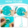 24 PCS Teal Hanging Swirl, Sparkle Ceiling Hanging Decorations, Plastic Streamer Party Decorations with Double-Swirls and Single-Swirls for Birthday Decorations, Graduation, Baby Shower