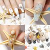 2 Boxes Summer Beach Nail Art Rhinestones Accessories Ocean Theme Shell Starfish Conch Nail Studs Sea Series Nail Art Rivets Charms Supplies for Nail Art Designs DIY Manicure Decoration（1-2）
