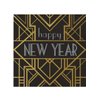 Creative Converting 346109 Happy New Year Lunch Paper Napkins, Black/Gold, 6.5", 16 Ct.