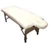 Therapist’s Choice® Waterproof Massage Sheet 2pc Set, Machine Washable, Includes Fitted Sheet & Fitted Face Cover (Massage Table Not Included) (White)