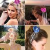 4 Pcs Artificial Flower Hair Clip With Ribbon, Simulated Butterfly Orchid Flower Bohemian Hawaiian Hairpin claw clip Headdress for Seaside Holiday, Birthday, Wedding Hair Accessories
