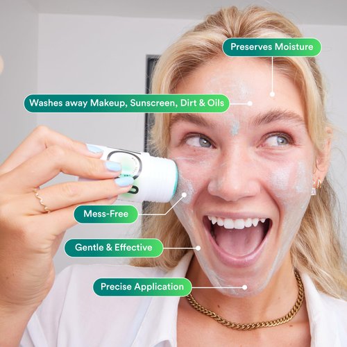 WYOS Face Cleanser Stick 2 Pack, Travel Friendly Leak Free, Vegan, Cruelty Free, Sulfate Free, Paraben Free, Sensitive Skin Makeup Remover Hydrating Glycerin Enriched Facial Wash for Women and Men