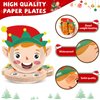 Wiooffen 80Pcs Christmas Paper Plates Party Supplies Christmas Santa Tableware Winter Snowman Dinner Dessert Plates Disposable Dinnerware Decorations for Xmas Holiday Party Serve 80 Guests