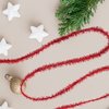 WBCBEC 66 Feet Christmas Tinsel Garland Metallic Holiday Tinsel Garland Twist Tinsel Thin Glitter Tinsel Garland Decoration for Christmas Tree,Wedding Birthday Party Decorations Supplies (Red)