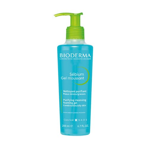 Bioderma Sébium Foaming Gel Pump, Cleansing and MakeUp Removing, Skin Purifying for Combination t...