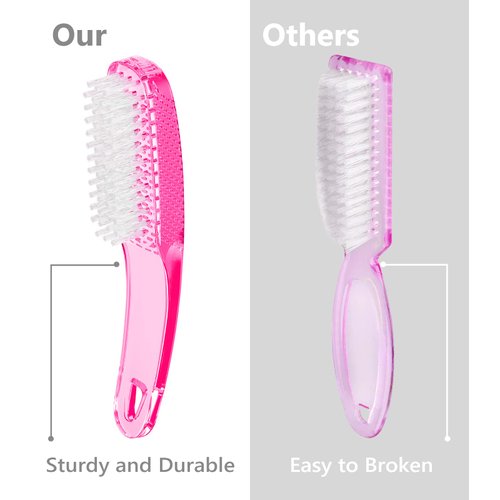 Larbois Nail Brush for Cleaning Fingernails, 4Pack Handle Grip Nail Brushes Fingernail Brush for Cleaning Nail Scrub Brush for Toes and Nails Women Men (Color3)