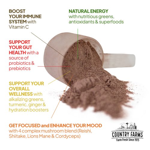 COUNTRY FARMS Immune Defense Superfoods Drink Mix, Supports Immune Defense, Vitamin C with Black Elderberry, Supports Hydration, with Probiotics and Prebiotics, Berry Flavor, 40 Servings