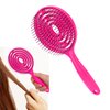 Wet Hair Detangling Brush, Salon Round Head Straightenning Detangler Brush Comb For All Hair Types - For Women, Men, Wet And Dry Hair(rose Red)